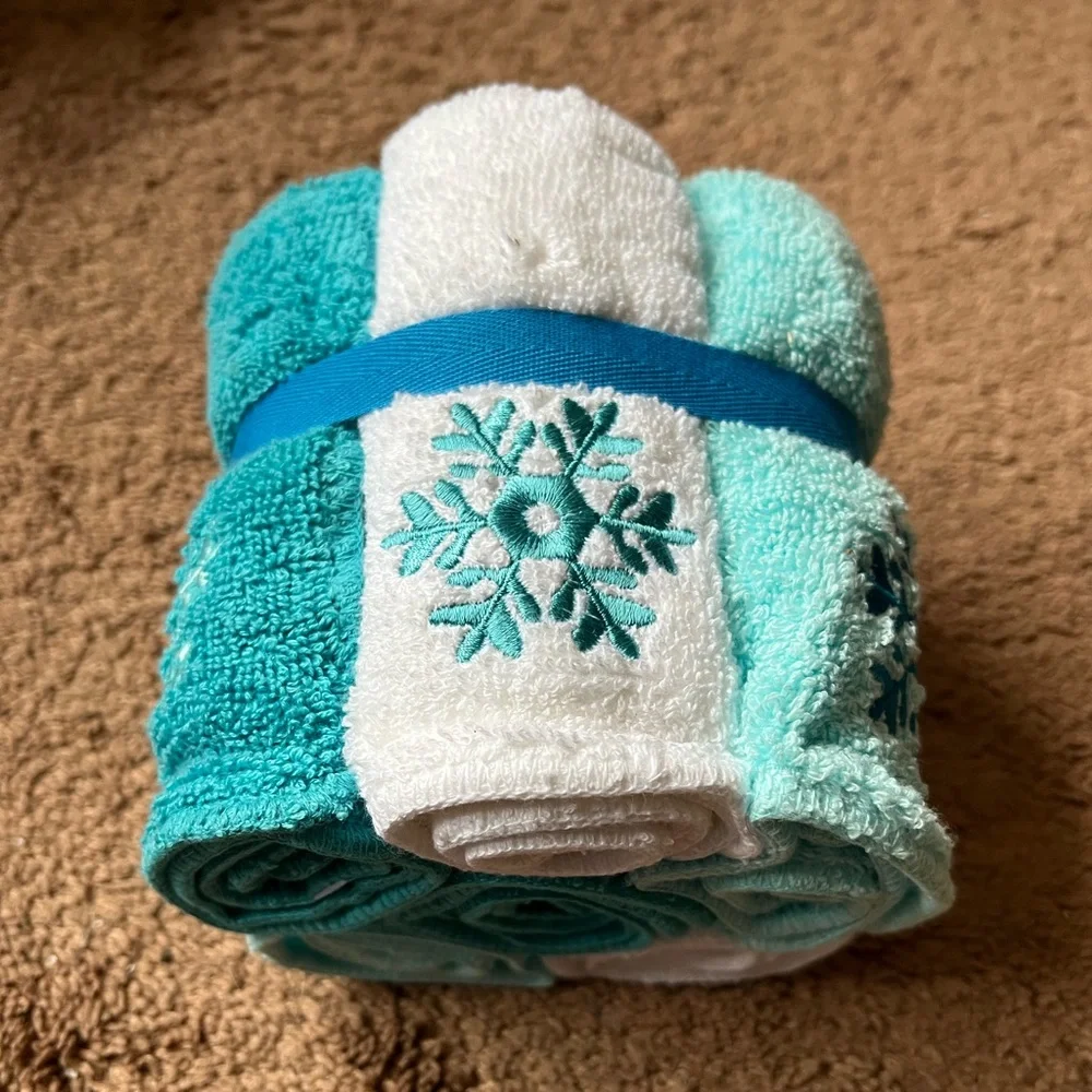 6 pack bundle - winter hand towels